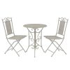 3 pcs conjunto bistrô aço cinzento