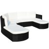 Conjunto de sofás de jardim 16 pcs vime preto - Image 3