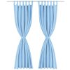 Cortinas de cetim com presilhas 2 pcs 140x225 cm turquesa - Image 2