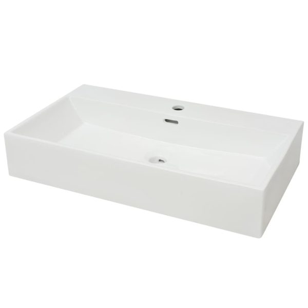 Lavatório + abertura p/ torneira cerâmica branco 76x42,5x14,5cm - Image 2