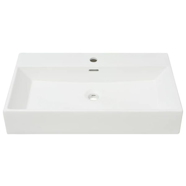 Lavatório + abertura p/ torneira cerâmica branco 76x42,5x14,5cm - Image 3