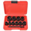 Conjunto extrator p/ parafusos e porcas danificados 11 pcs aço