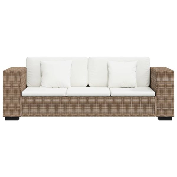 Conjunto de sofás de 3 lugares, 8 pcs, vime genuíno - Image 3