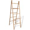Escada toalheiro dupla com 5 degraus, bambu, 50x160 cm