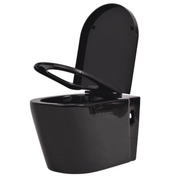 Sanita de pendurar na parede em cerâmica, preto - Image 2