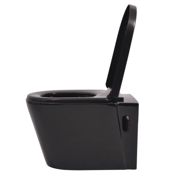 Sanita de pendurar na parede em cerâmica, preto - Image 3