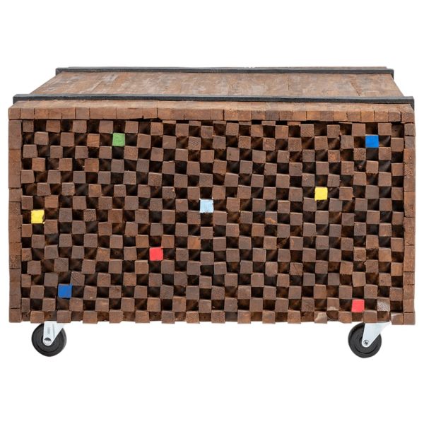 Mesa lateral em teca 60x60x38 cm - Image 3