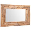 Espelho decorativo em teca 90x60 cm retangular