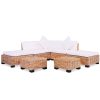 Conjunto de sofás 18 pcs vime genuíno