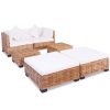 Conjunto de sofás 16 pcs vime genuíno