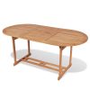 Conjunto jantar exterior c/ cadeiras dobráveis 7pcs teca maciça - Image 2