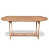 Conjunto jantar exterior c/ cadeiras dobráveis 7pcs teca maciça - Image 3