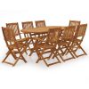 Conjunto de jantar para jardim 9 pcs madeira de acácia maciça