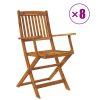 Conjunto de jantar para jardim 9 pcs madeira de acácia maciça - Image 2