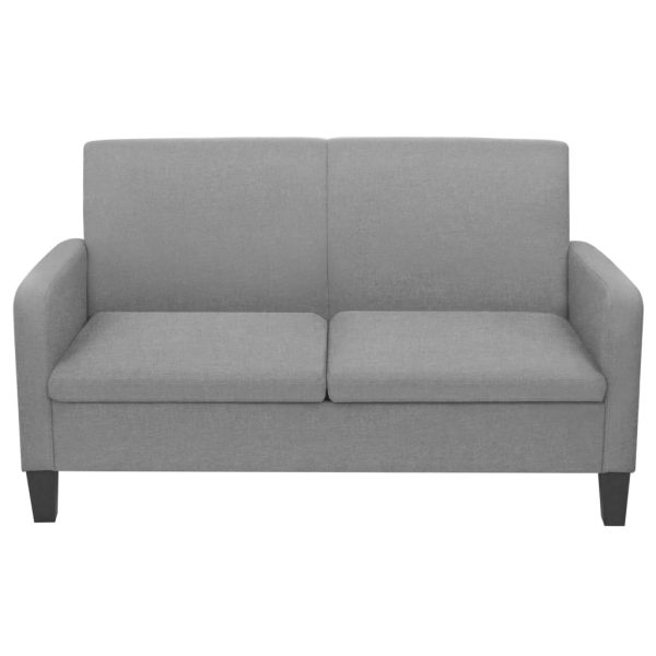 Sofá de 2 lugares 135x65x76 cm cinzento claro - Image 2