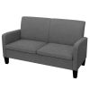 Sofá de 2 lugares 135x65x76 cm cinzento escuro
