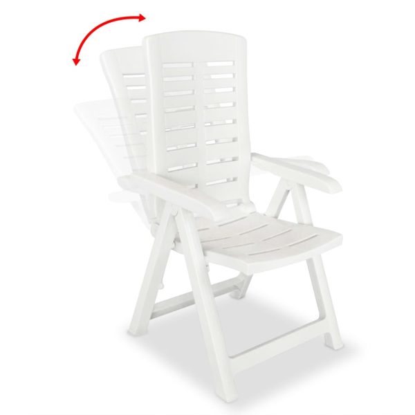 Cadeiras de jardim reclináveis 2 pcs plástico branco - Image 2