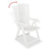 Cadeiras de jardim reclináveis 4 pcs plástico branco - Image 2
