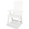 Cadeiras de jardim reclináveis 4 pcs plástico branco - Image 3