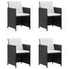 Conjunto de jantar para jardim 13 pcs vime PE preto - Image 2