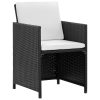 Conjunto de jantar para jardim 13 pcs vime PE preto - Image 3