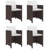 Conjunto de jantar de exterior 13 pcs vime PE castanho - Image 2