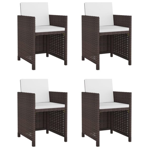 Conjunto de jantar de exterior 13 pcs vime PE castanho - Image 2