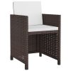 Conjunto de jantar de exterior 13 pcs vime PE castanho - Image 3