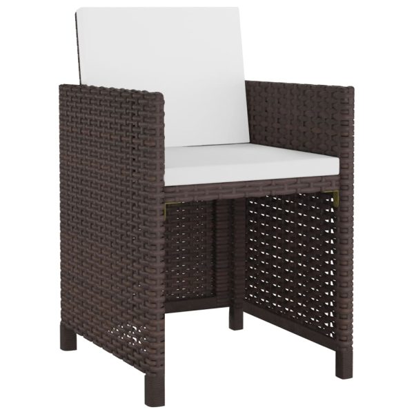 Conjunto de jantar de exterior 13 pcs vime PE castanho - Image 3