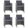 Conjunto de jantar para jardim 13 pcs vime PE cinzento - Image 2