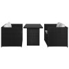 Conjunto de sofás para jardim 11 pcs vime PE preto - Image 2