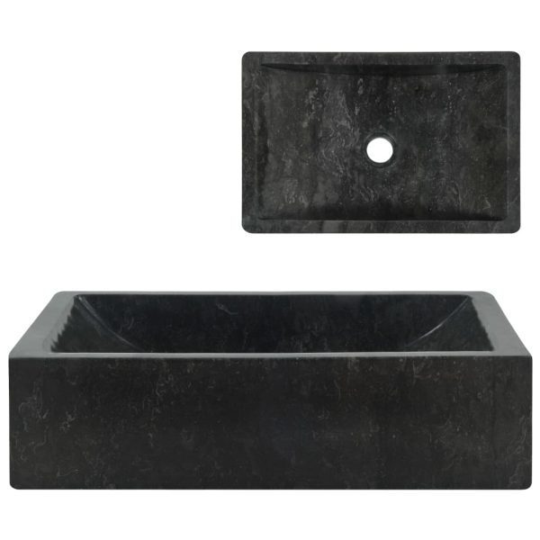 Lavatório 45x30x12 cm mármore preto brilhante