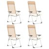 Cadeiras de campismo dobráveis 4 pcs alumínio creme
