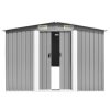 Abrigo de jardim 257x580x181 cm metal cinzento - Image 2