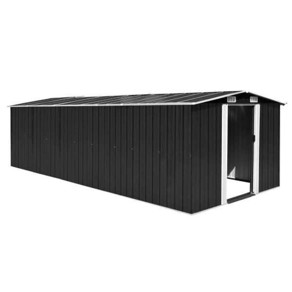 Abrigo de jardim 257x580x181 cm metal antracite