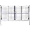 Portão de jardim em rede aço galvanizado 289x200 cm cinzento