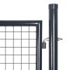 Portão de jardim em rede aço galvanizado 85,5x100 cm cinzento - Image 3