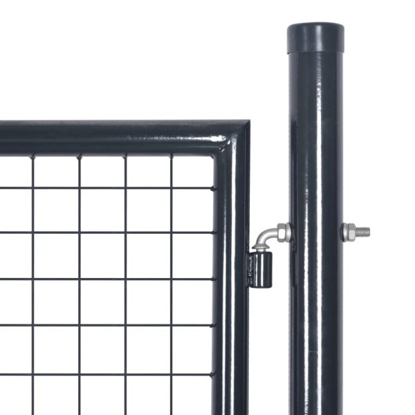 Portão de jardim em rede aço galvanizado 85,5x100 cm cinzento - Image 3