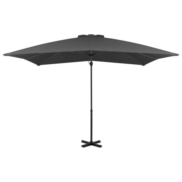 Guarda-sol cantilever c/ poste em alumínio 250x250 cm antracite - Image 2