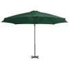 Guarda-sol cantilever c/ poste em alumínio 300 cm verde - Image 2