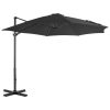 Guarda-sol cantilever com poste em alumínio 300 cm antracite