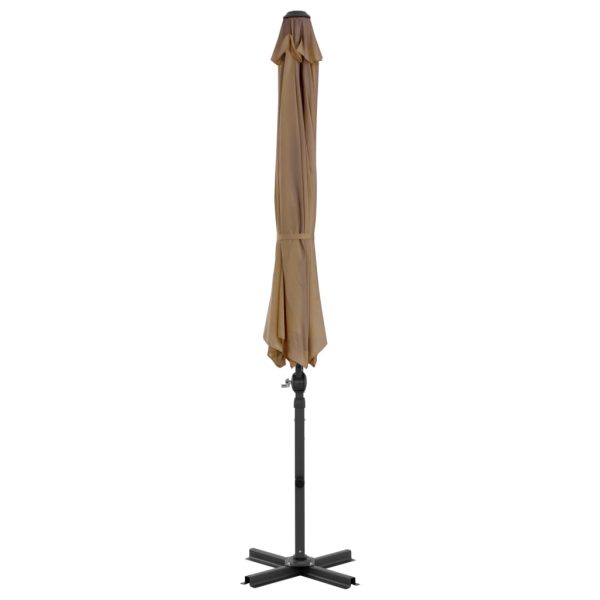 Guarda-sol cantilever mastro alumínio 300 cm cinza-acastanhado - Image 3