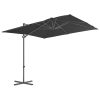 Guarda-sol cantilever c/ poste de aço 250x250 cm antracite - Image 2