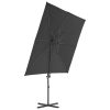 Guarda-sol cantilever c/ poste de aço 250x250 cm antracite - Image 3