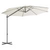 Guarda-sol cantilever poste de aço 300 cm cor areia - Image 2