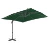 Guarda-sol cantilever poste alumínio 400x300 cm verde - Image 2
