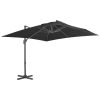 Guarda-sol cantilever poste alumínio 300x300 cm antracite