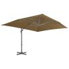 Guarda-sol cantilever poste alumínio 400x300cm cinza-castanho - Image 2