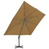 Guarda-sol cantilever poste alumínio 400x300cm cinza-castanho - Image 3