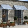 Toldo bistrô 400x120 cm azul e branco